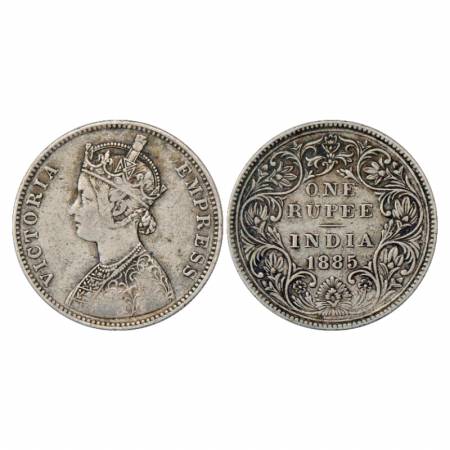 Victoria Empress, Silver Rupee, 1885, Bombay Mint, A3/II/'B' raised top and bottom, unlist
