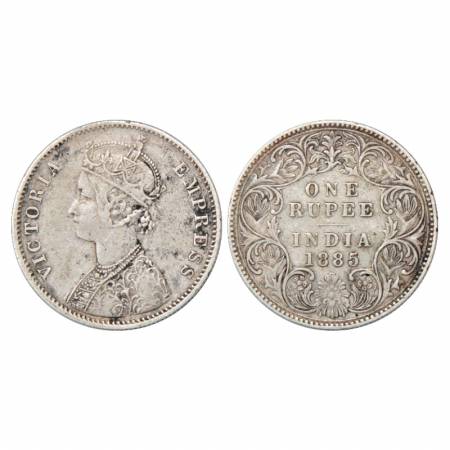 Victoria Empress, Silver Rupee, 1885, Bombay Mint, C/I/'B' raised, unlisted in PR. Nick on