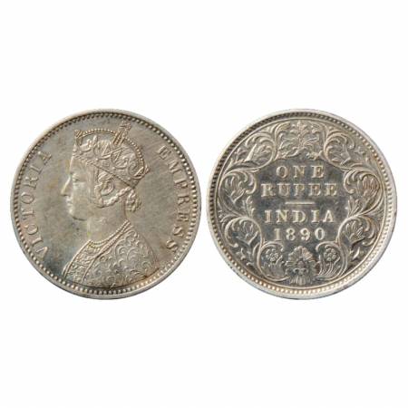 Victoria Empress, Silver Rupee, 1890, Calcutta Mint, C3/I/'C' incused, PR 131. Very Fine+,