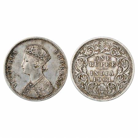 Victoria Empress, Silver Rupee, 1901, Calcutta Mint, A4/I/'C' incused, PR 140. Very Fine+,