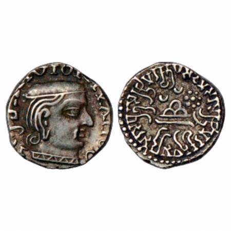 Western Kshatrapas, Mahakshatrapa Damasena (223-236 AD), Silver Drachm, dated SE152, Jha &