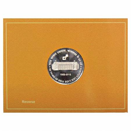 2012, 60 Years of India Government Mint, Proof set of 1 coin, 60 Rupees, Kolkata Mint.