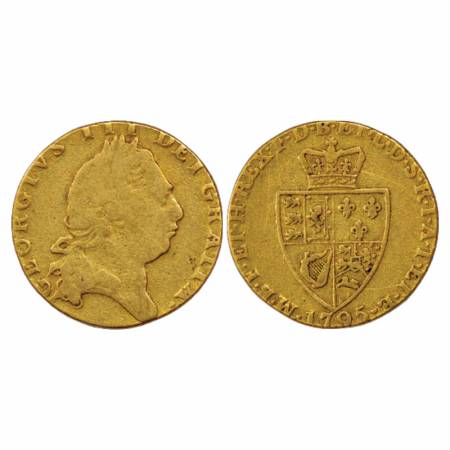 Great Britain, George III, Gold Guinea, 8.16g. 1795. Obv: Draped bust of king to right. Re