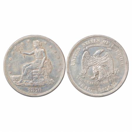United States of America, Silver Trade Dollar, 24.47g. 1876, 'S' mintmark, KM 108. Extreme