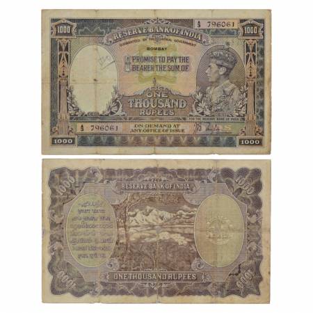 British India, George VI, 1000 Rupees, ND (1938), Bombay Circle, signed by J.B. Taylor, Se
