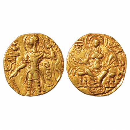 Gupta Empire, Chandra Gupta II (375-415 AD), Gold Dinar of 'Archer' type, Altekar Class I,