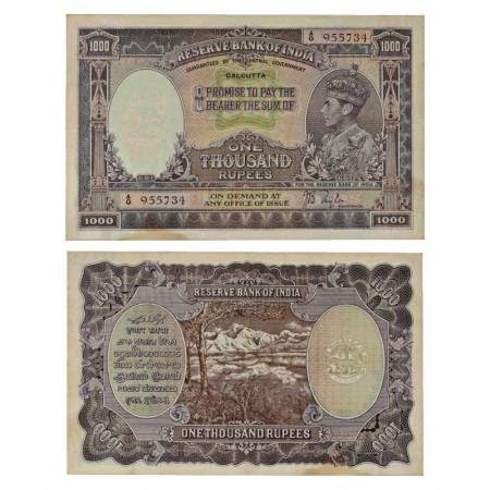 British India, George VI, 1000 Rupees, ND (1938), Calcutta Circle, signed by J.B. Taylor, 