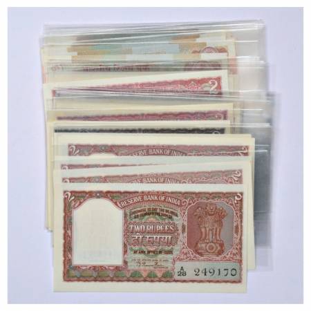 Republic of India, 2 Rupees, Complete set of 36 Different Notes. Uncirculated, Rare. (36 N