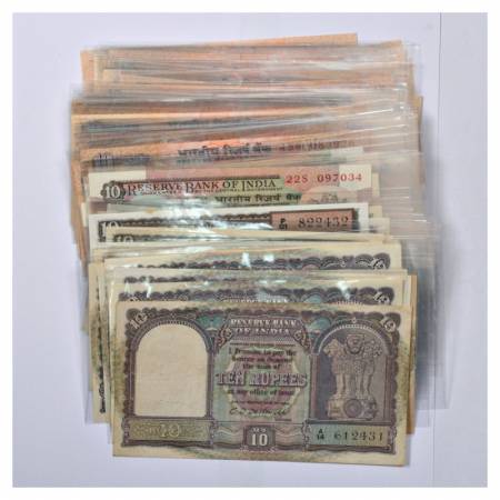 Republic of India, 10 Rupees, Complete set of 109 Different Notes up to 2014. C.D. (109 No