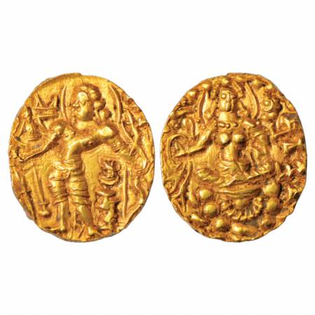Gupta Empire, Chandra Gupta II (375-415 AD), Gold Dinar of 'Archer' type, variety not repo
