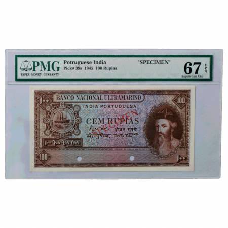 Indo-Portuguese Territories, 100 Rupias, 'SPECIMEN' overprint in Red, No Signatures, No Se