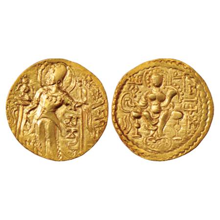 Gupta Empire, Samudra Gupta (350-375 AD), Gold Dinar of 'Standard' type, Altekar Class I, 