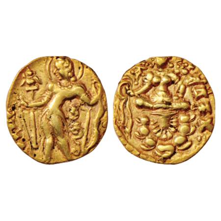 Gupta Empire, Chandra Gupta II (375-415 AD), Gold Dinar of 'Archer' type, Altekar Class II