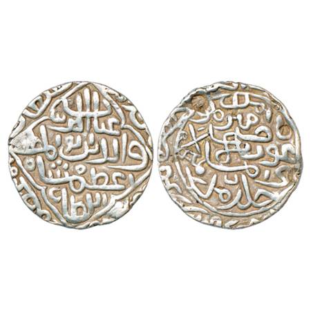 Sultans of Bengal, Ghiyath al-Din 'Azam Shah (1389-1410 AD), Silver Tanka, Hazrat Firuzaba