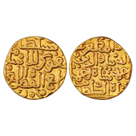 Bahmani Sultans of Deccan, Ala al-Din Ahmad Shah II (1435-1457 AD), Gold Tanka, 10.88g. Ob