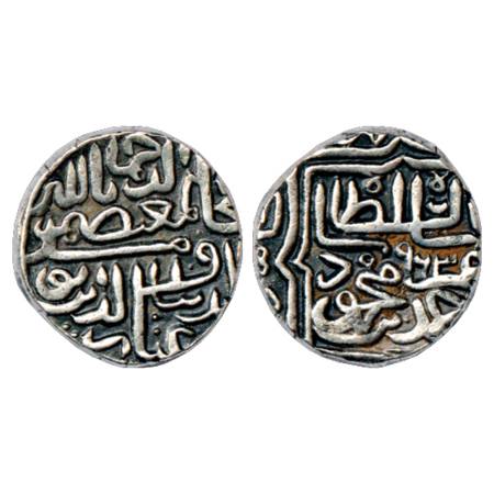 Sultans of Gujarat, Ghiyath al-Din Ahmad Shah III (1553-1560 AD), Silver Double Tanka, 14.