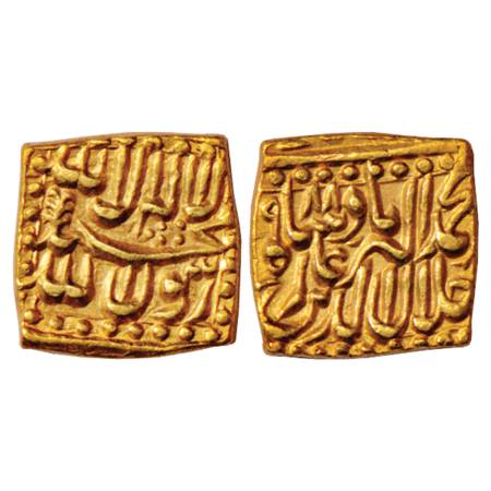 Akbar (1556-1605 AD), Gold Mohur, Bang Mint (by style and mint mark on obverse), Kalima ty