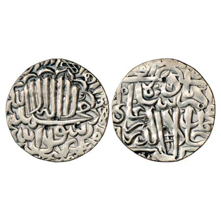 Akbar (1556-1605 AD), Silver Rupee, Jaunpur Mint (by style), Cinquefoil border, Liddle Akb
