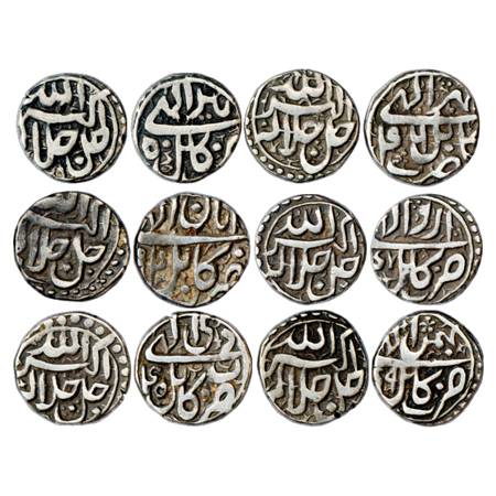 Akbar (1556-1605 AD), Silver ½ Rupee (6), Kabul Mint, Tir 50, Mihr 46, Aban x4, Azar 47, D