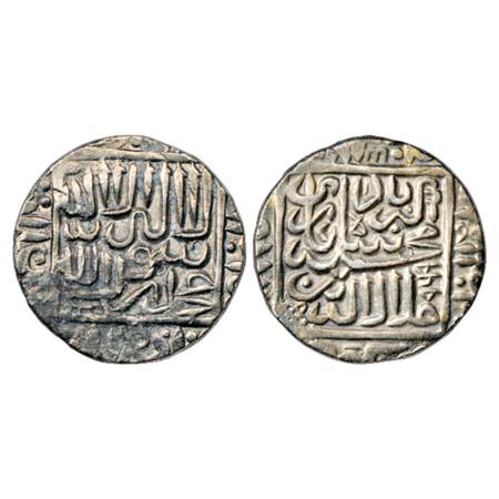 Akbar (1556-1605), Silver Rupee, Karrah Mint, mint-name inscribed in bottom margin on reve