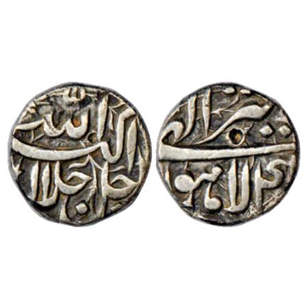 Akbar (1556-1605 AD), Silver ½ Rupee, Lahore Mint, Tir 4x, KM 66.3. Very Fine, Very Scarce