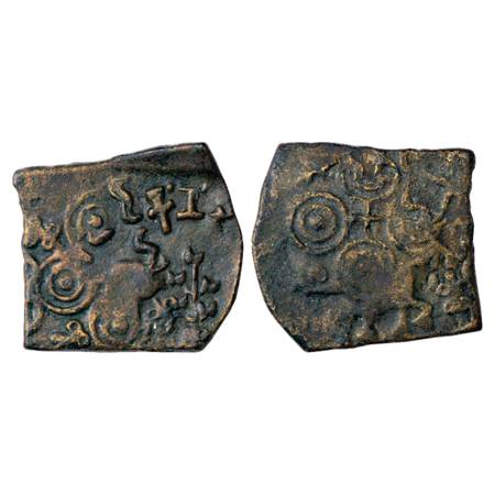 Varity B: 'Obverse-Reverse / Reverse-Obverse' counterstrikes. Obv: Elephant and tree-in-ra