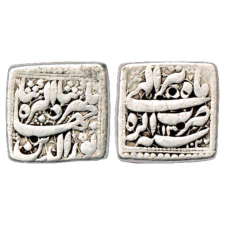 Jahangir (1605-1627 AD), Silver Square Rupee, Agra Mint, Tir, AH 1027/RY 13, 147.2. Very F