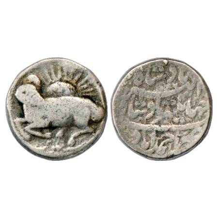 Jahangir (1605-1627 AD), Silver Zodiacal Rupee, 'Aries' sign, Ahmadabad Mint, AH 1027/RY 1