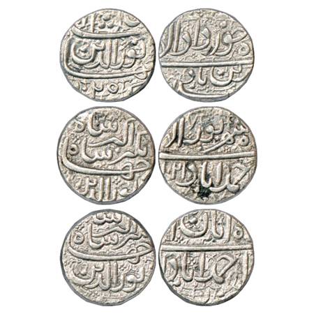 Jahangir (1605-1627 AD), Silver Rupee (3), Ahmadabad Mint, 1x 'Muzaiyan' Couplet, Khurdad,