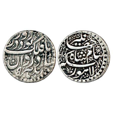 Jahangir (1605-1627 AD), Silver Sawai Rupee (25% heavy weight), 14.22g. Lahore Mint, 'Ta F