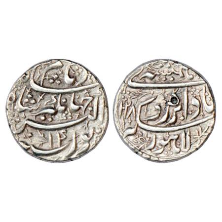 Jahangir (1605-1627 AD), Silver Rupee, Lahore Mint, 'Hamisha' Couplet, AH 1028/RY 14, KM 1