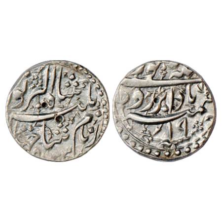 Jahangir (1605-1627 AD), Silver Rupee, Lahore Mint, 'Badabar' Couplet, AH 1033/RY 19, KM 1