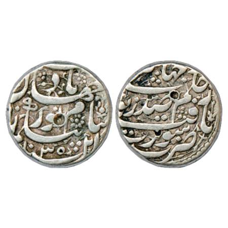 Jahangir with the name of Noor Jahan, Silver Rupee, Surat Mint, AH 1035/RY 21, KM 168.6. V