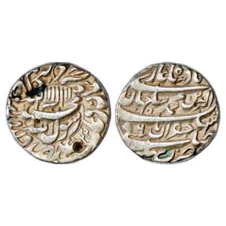 Shah Jahan (1628-1653 AD), Silver Rupee, Bhakkar Mint, AH 1042/RY 6, with Emperor's full n
