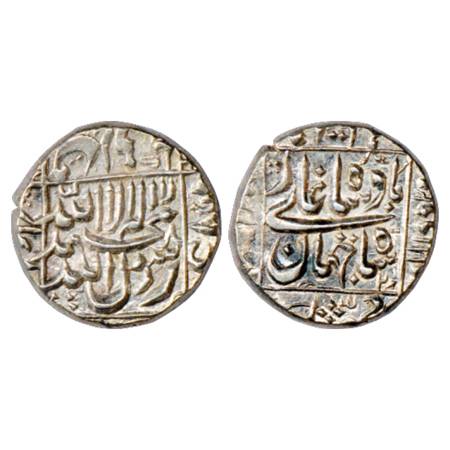 Shah Jahan (1628-1658 AD), Silver Rupee, Daultabad Mint in right quadrant, RY 20, KM 235.1