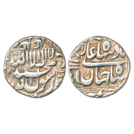 Shah Jahan (1628-1658 AD), Silver Rupee, Kashmir Mint, RY 18, KM 235.14. Very Fine, Rare.