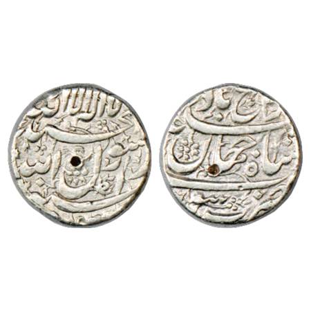 Shah Jahan (1628-1658 AD), Silver Rupee, Surat Mint, AH 103x/RY Ahd, word Raij at top on r