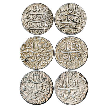 Shah Jahan (1628-1658 AD), Silver Rupee (3), Surat Mint, 1x AH 1038, with Emperor's full n