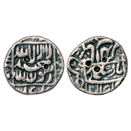 Shah Jahan (1628-1658 AD), Silver ½ Rupee, Ujjain Mint in right quadrant, No Date/RY, with