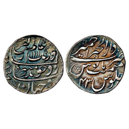 Aurangzeb (1658-1707 AD), Silver Rupee, Dar ul-Khair Ajmer Mint, AH 1111/RY 43, KM 300.5. 