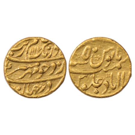 Aurangzeb (1658-1707 AD), Gold Mohur, 11.00g. Azimabad Mint, AH 1117/RY 50, KM 315.12. Ver