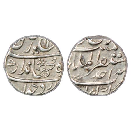 Jahandar Shah (1712-1713 AD), Silver Rupee, Mustaqir ul-Mulk Akbarabad Mint, AH 11xx/RY Ah