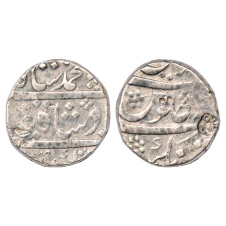 Muhammad Shah (1719-1748 AD), Silver Rupee, Qamarnagar Mint, KM 436.51. A beautiful counte