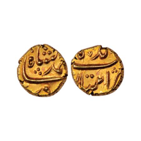 Ahmad Shah Bahadur (1748-1754 AD), Gold Pagoda, 3.34g. Imityazgarh Mint, KM B449.1. Extrem