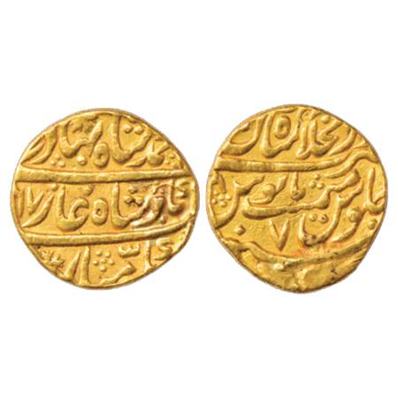 Ahmad Shah Bahadur (1748-1754 AD), Gold Mohur, 10.87g. Dar ul-Khilafat Shahjahanabad Mint,