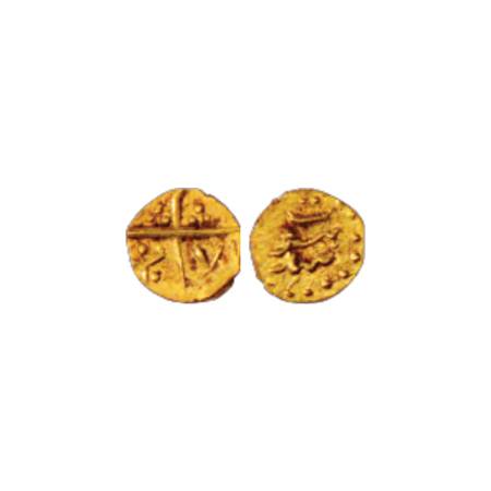 Alamgir II (1754-1759 AD), Gold ½ Fanam, 0.20g, Siddhaut Mint. Extremely Fine, Very Rare.