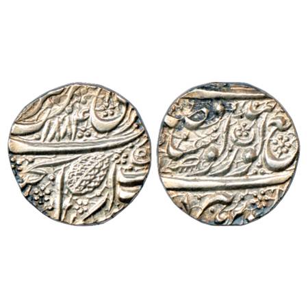 Sikh Empire , Ranjit Singh, Silver Rupee, Amritsar Mint, 'Nanak Shahi' couplet, VS 1884, H