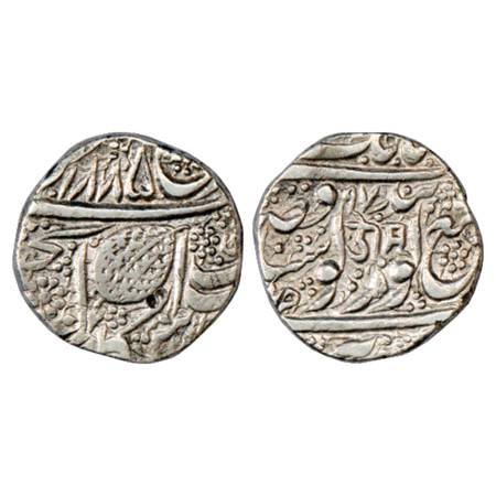 Sikh Empire, Silver Rupee, Amritsar Mint, Nanakshahi, year of issue VS 1885/97. "OM" inscr