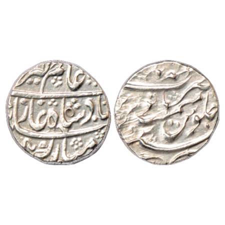Bharatpur , Suraj Mal (1756-1763 AD), Silver Rupee, Maha Indrapur Mint, in the name of Ala