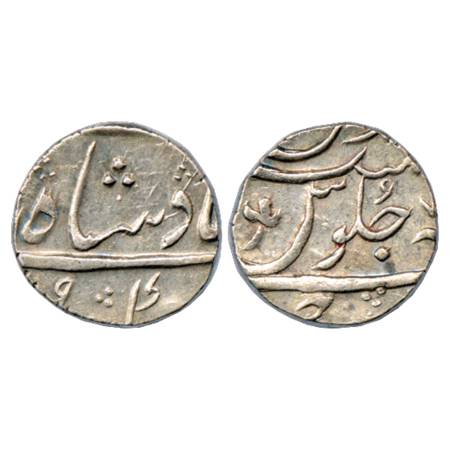 Bharuch , Imtaya ud-Daula (1768-1772 AD), Silver Rupee, in the name of Shah Alam II, 'Flow